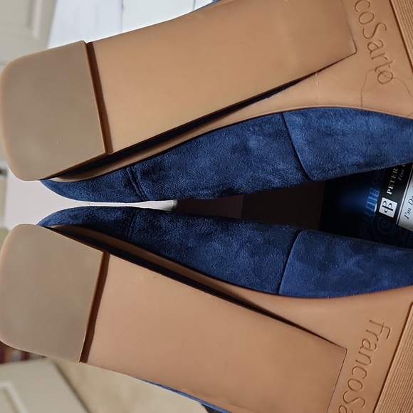 Blue Suede Franco Sarto Loafers - Picture 6 of 7